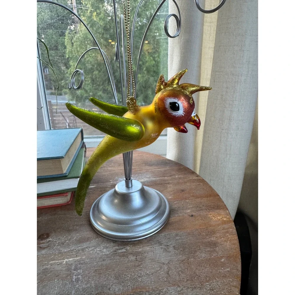 Vintage Blown Glass Parrot Bird Polly Slavic Treasures Christmas Ornament